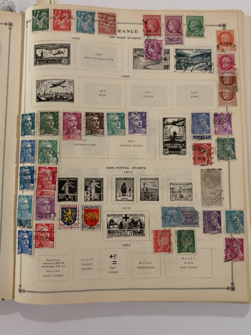 France 50 Franc Airmail Stamp and Youth Charity Label Pair (1 of 1)