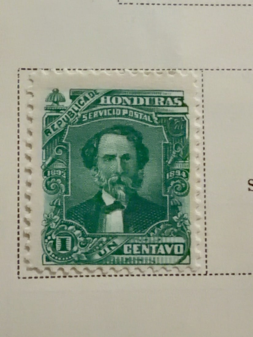 Vintage Honduras 1-Centavo Portrait Stamp (1 of 1)