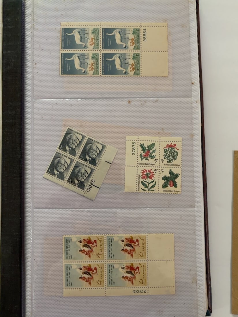 U.S. Whooping Cranes Frank Lloyd Wright & Christmas Plate Blocks (1 of 1)