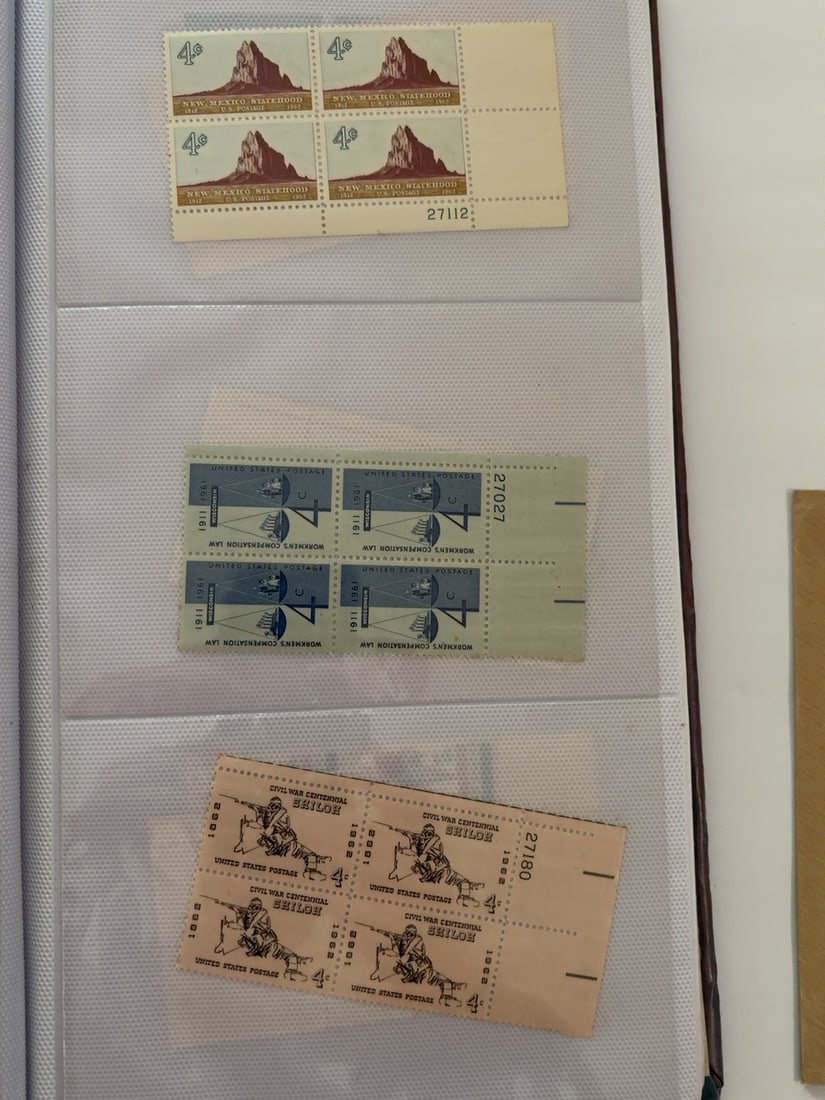 U.S. New Mexico Shiloh & Workmen?s Compensation Plate Blocks (1 of 1)