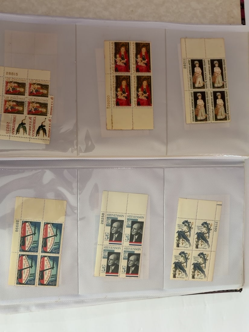 U.S. Christmas Stevenson Audubon & Airmail Plate Blocks (1 of 1)