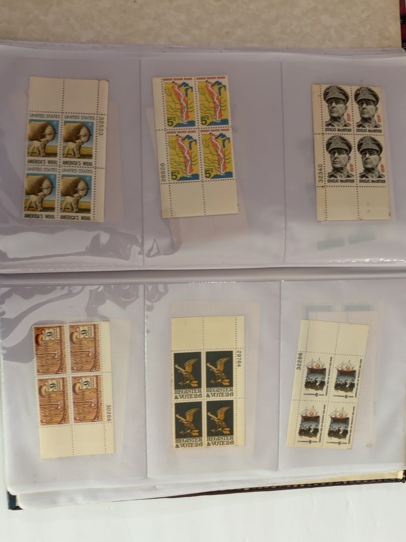 U.S. Wool Great River Road MacArthur & Voting Plate Blocks (1 of 1)