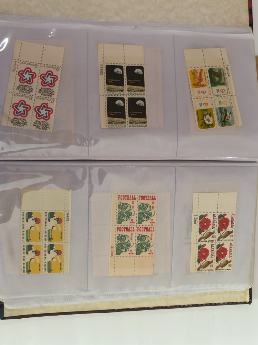 U.S. Bicentennial Apollo Flowers Sports & Alabama Plate Blocks (1 of 1)