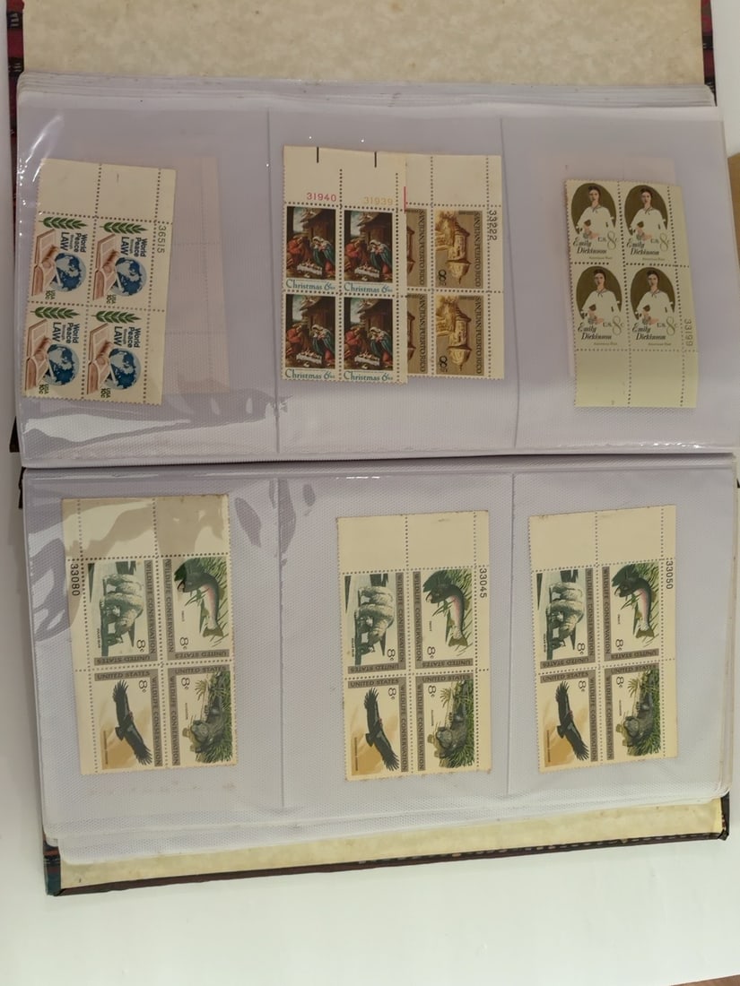 U.S. World Peace Christmas Emily Dickinson & Wildlife Plate Blocks (1 of 1)