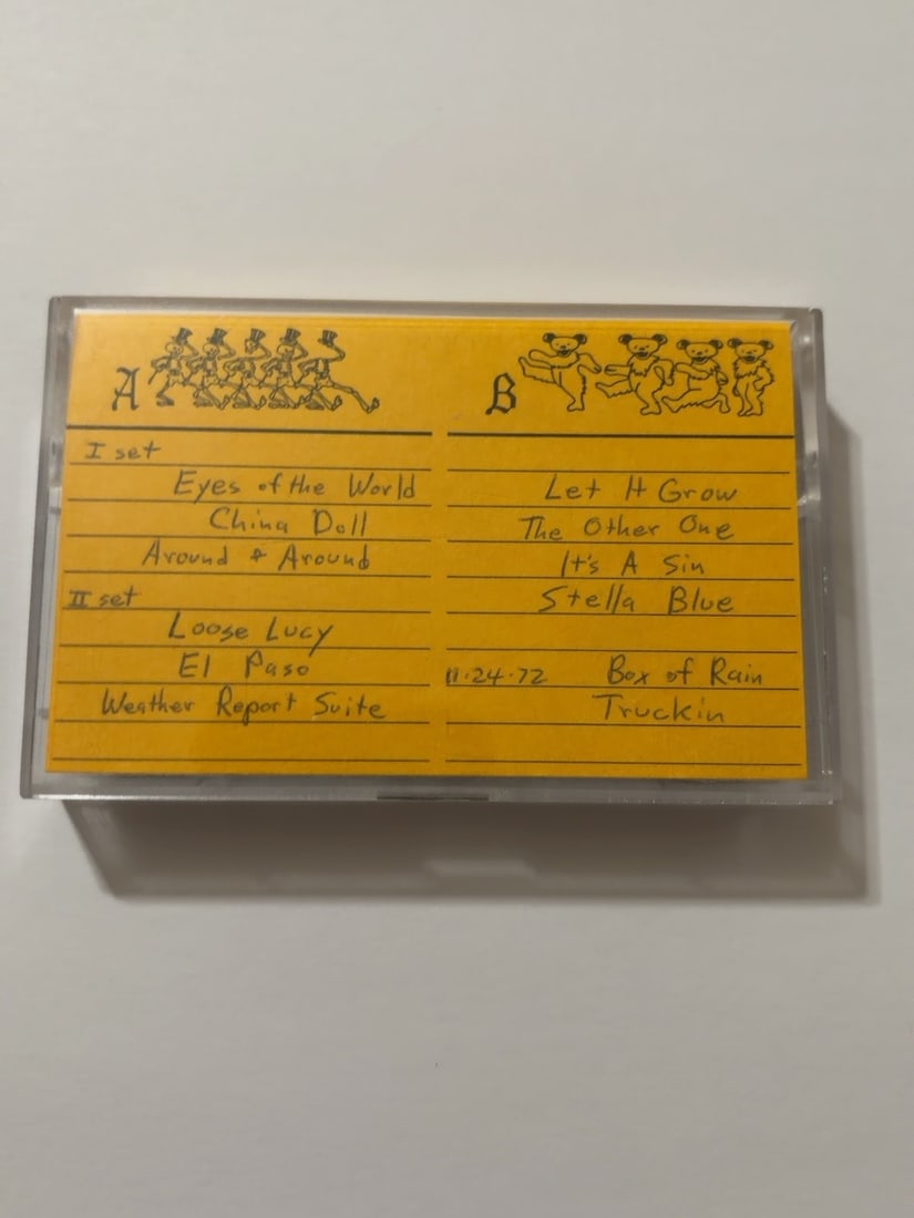 1974 Grateful Dead Live Concert Cassette June 18 Vintage Deadhead Recording: 1974 Grateful Dead Live Concert Cassette June 18 Vintage Deadhead Recording. Vintage collector-made Grateful Dead live recording cassette from a longtime Deadhead tape collection. Includes the cassett