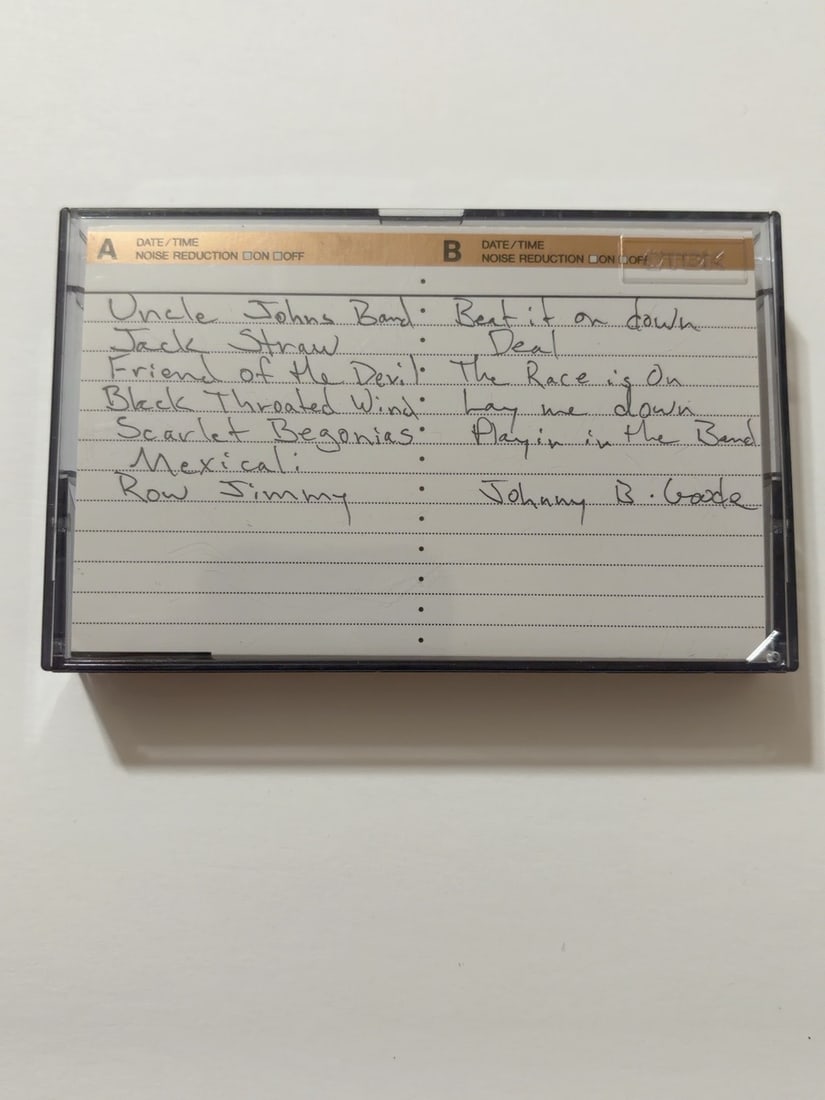 1974 Grateful Dead Providence & Dijon France Live Concert Cassette: 1974 Grateful Dead Providence & Dijon France Live Concert Cassette. Vintage collector-made Grateful Dead live recording cassette from a longtime Deadhead tape collection. Includes the cassette, case a