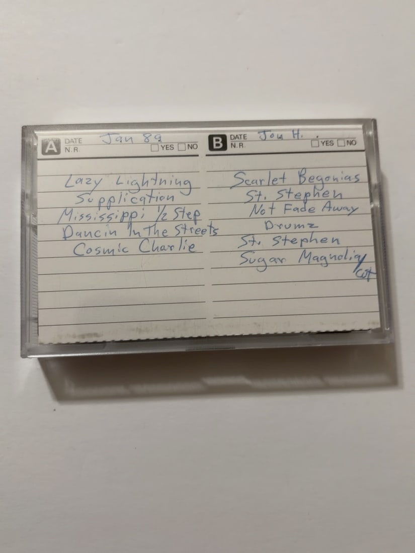 1976 Grateful Dead July 25 Live Concert Cassette: 1976 Grateful Dead July 25 Live Concert Cassette. Vintage collector-made Grateful Dead live recording cassette from a longtime Deadhead tape collection. Includes the cassette, case and/or handwritten 