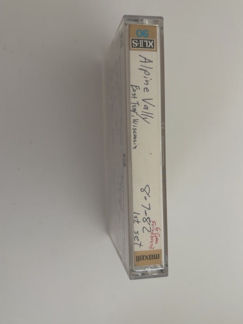 1982 Grateful Dead Alpine Valley Live Cassette August 7: 1982 Grateful Dead Alpine Valley Live Cassette August 7. Vintage collector-made Grateful Dead live recording cassette from a longtime Deadhead tape collection. Includes the cassette, case and/or handw