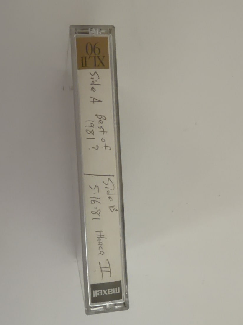 1981 Grateful Dead Barton Hall Cornell University Live Cassette May 16 Set II: 1981 Grateful Dead Barton Hall Cornell University Live Cassette May 16 Set II. Vintage collector-made Grateful Dead live recording cassette from a longtime Deadhead tape collection. Includes the casse