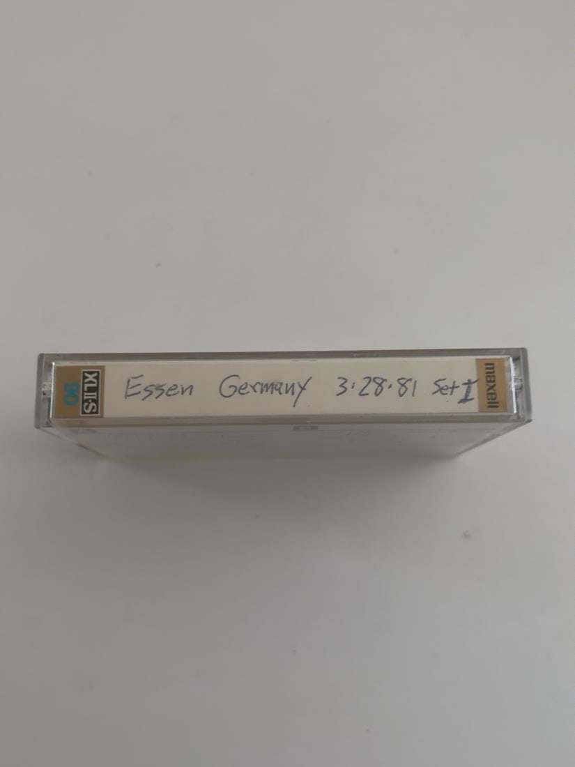 1981 Grateful Dead Essen Germany Live Concert Cassette March 28 Set I: 1981 Grateful Dead Essen Germany Live Concert Cassette March 28 Set I. Vintage collector-made Grateful Dead live recording cassette from a longtime Deadhead tape collection. Includes the cassette, cas