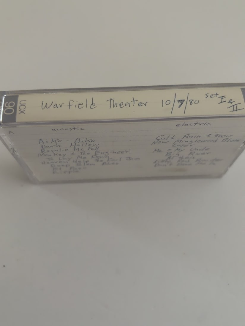 1980 Grateful Dead Warfield Theatre Live Cassette October 7 Set II (1 of 2)
