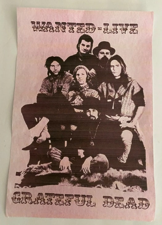 Grateful Dead Wanted Live Concert Lot Poster: measures 9x13