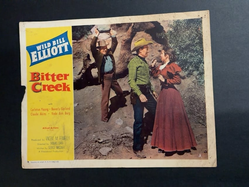 Bitter Creek Vintage Western Movie Lobby Card Wild Bill Elliott (1 of 1)