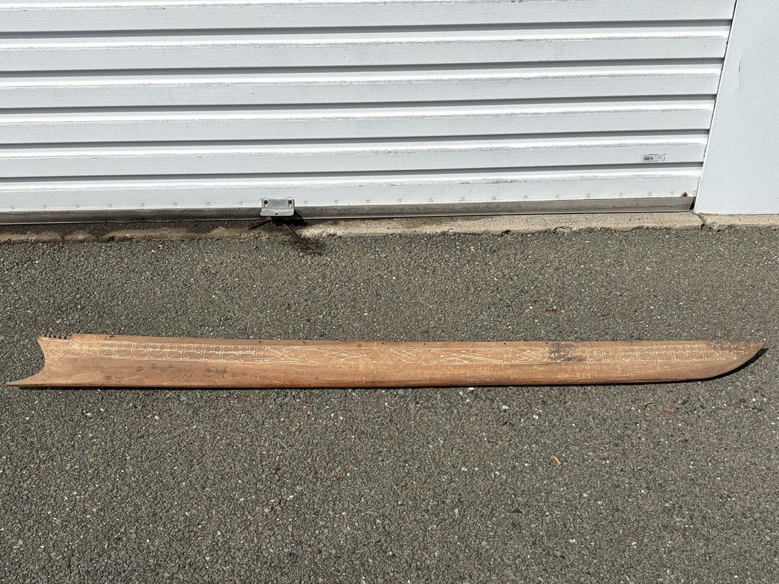 Large Vintage Carved Wooden Model Canoe or Boat Hull (1 of 8)