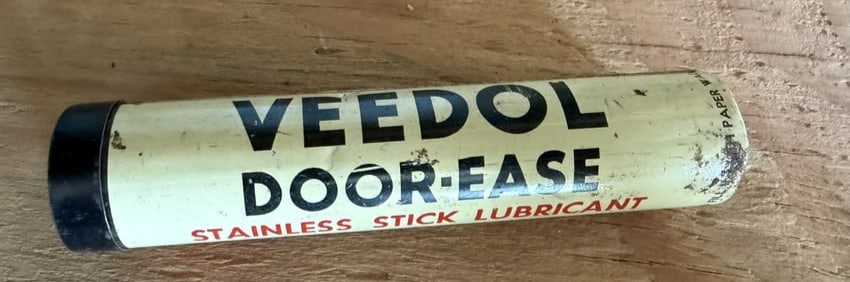 Vintage Veedol Door-Ease Stainless Stick Lubricant Tube: Sold as shown.