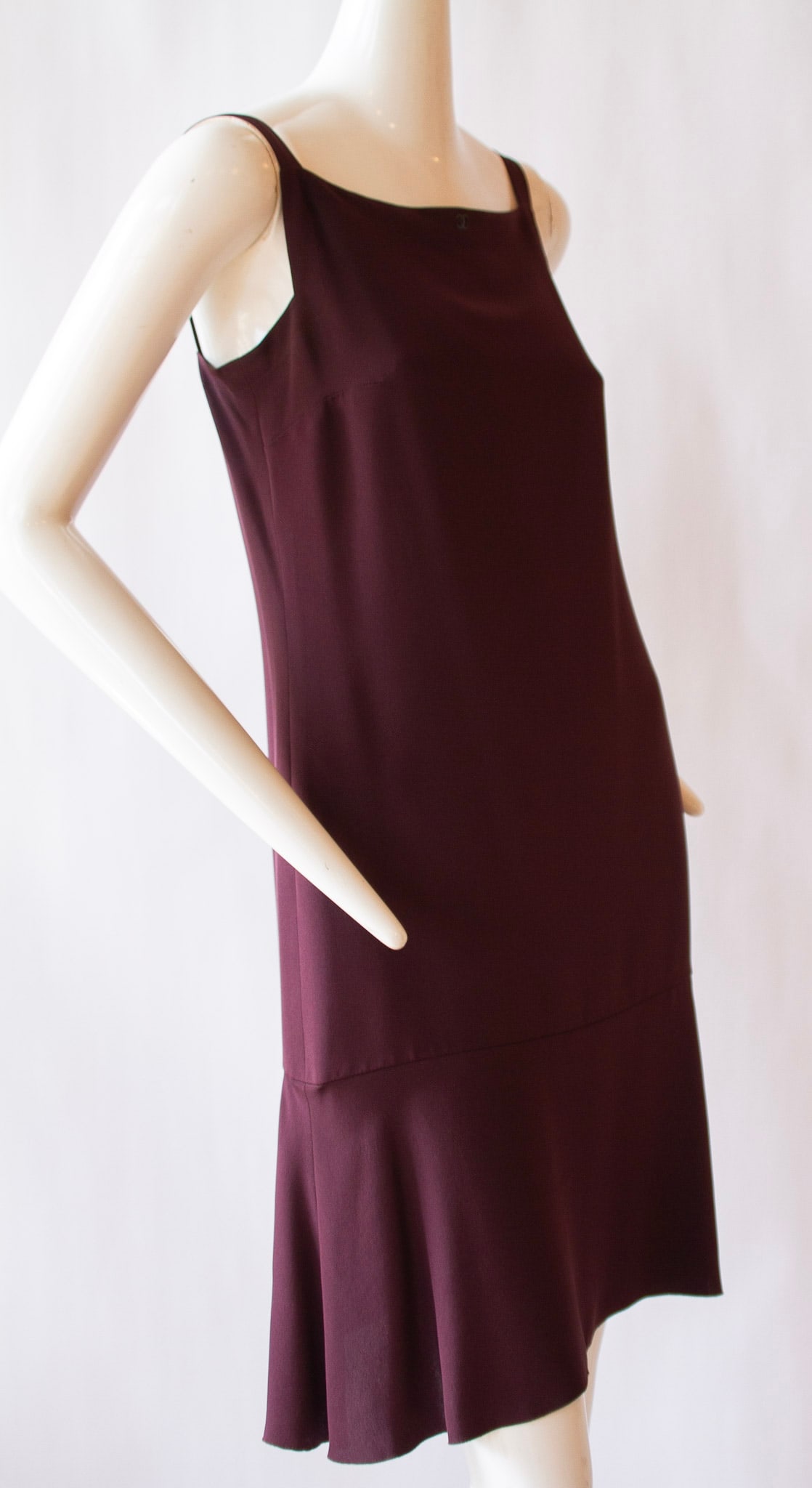CHANEL, Silk Maroon, Strap Shift Dress, A/W 2000 (1 of 7)