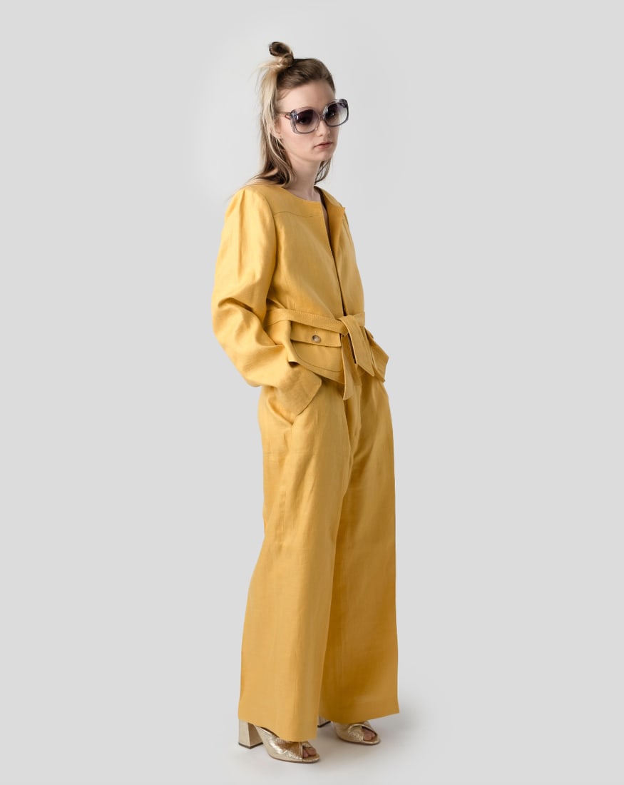 Valentino Yellow Linen Jacket and Trouser Ensemble (1 of 13)