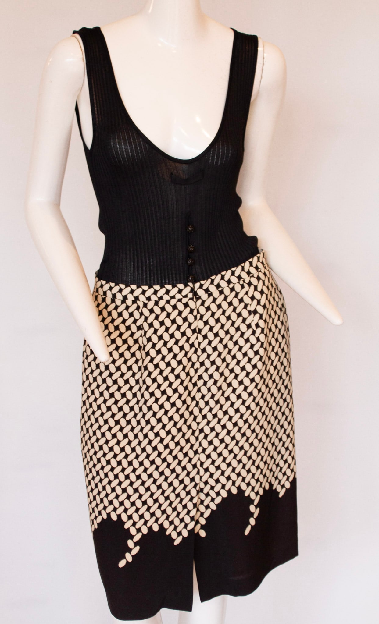 Jean Paul Gaultier Classique Paris Dress with Button Detail and Silk Skirt (1 of 9)