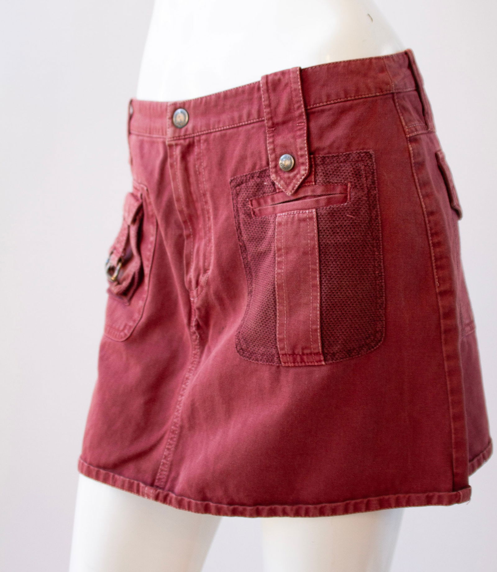 DOLCE & GABBANA Vintage Maroon Mini Cargo Skirt (1 of 4)