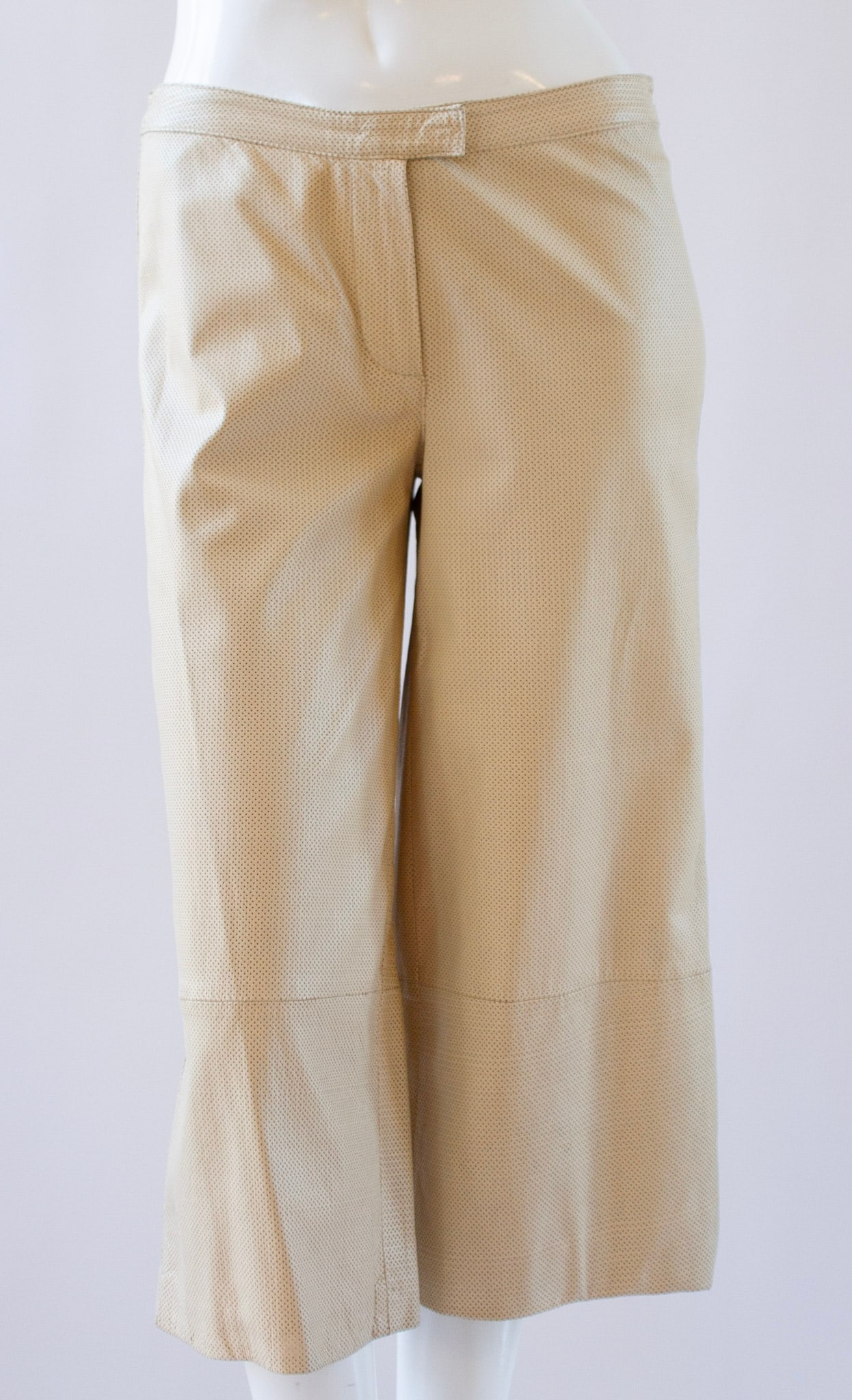 GIANFRANCO FERRE Leather Cream Culottes (1 of 7)