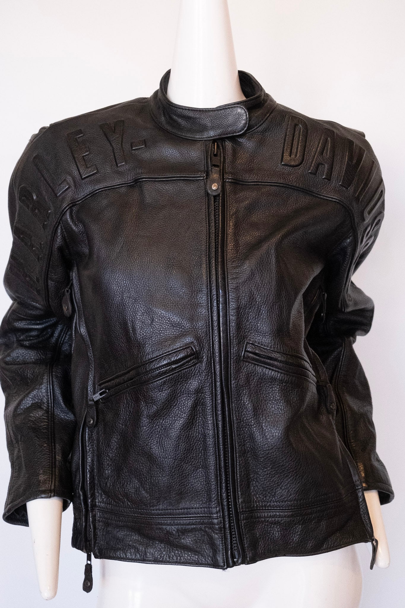 HARELY DAVIDSON Black Leather Motorcycle Jacket (1 of 12)