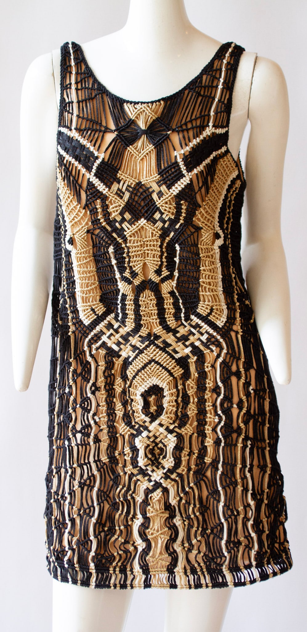 DVF DIANE VON FURSTENBERG SS 2014 Macrame Dress, (1 of 8)