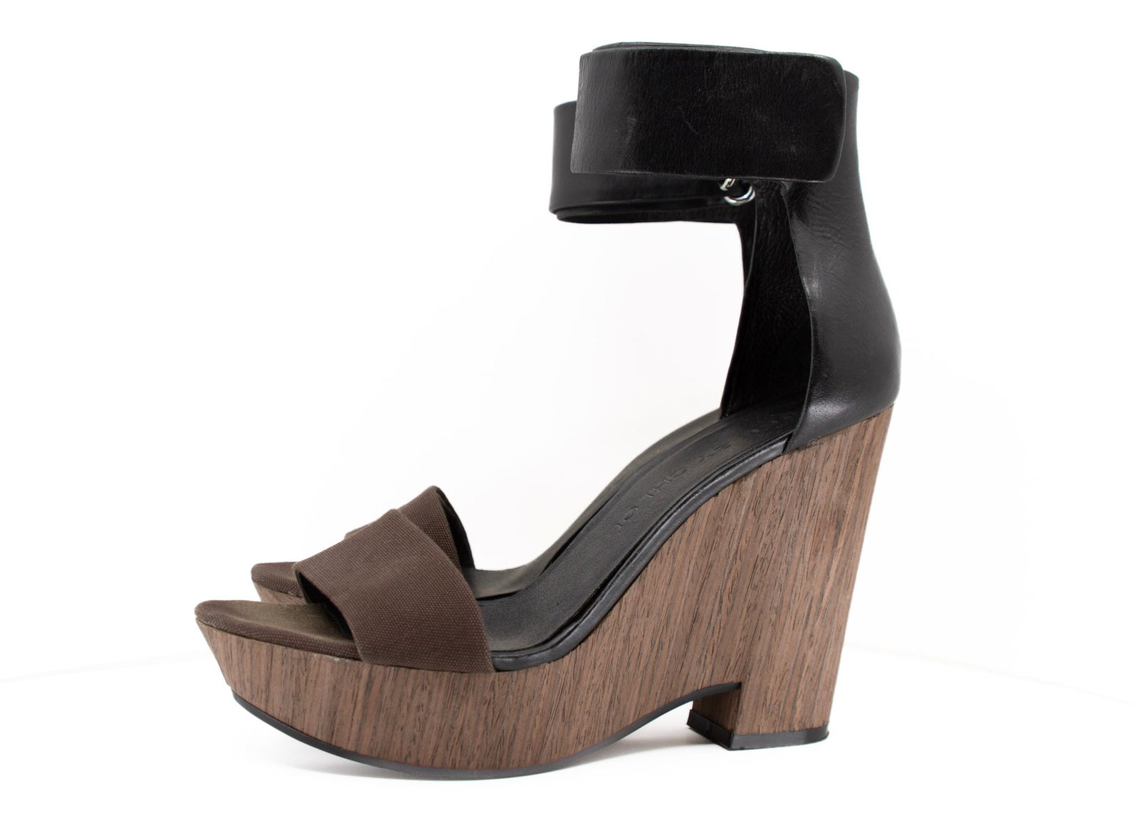 SEE BY CHLOE Leather, Canvas and Wood Wedges: SEE BY CHLOE Leather, Canvas and Wood WedgesEU 40 / US 10 / 3" Heel NO RESERVE