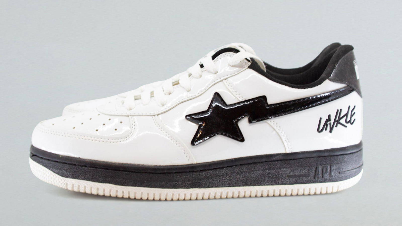 A BATHING APE BAPE STA x U.N.K.L.E. Low Black and White Sneaker (1 of 7)