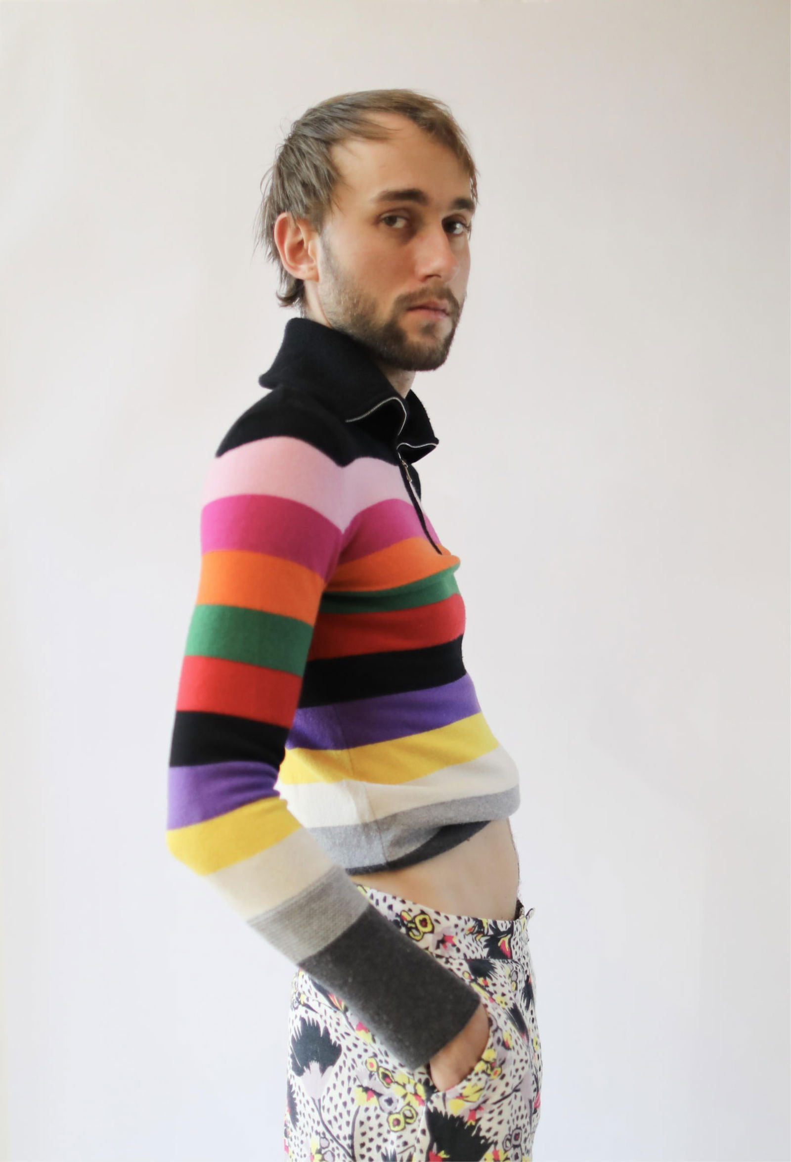 BOGNER Multicolored 100% Virgin Wool Striped Sweater (1 of 12)