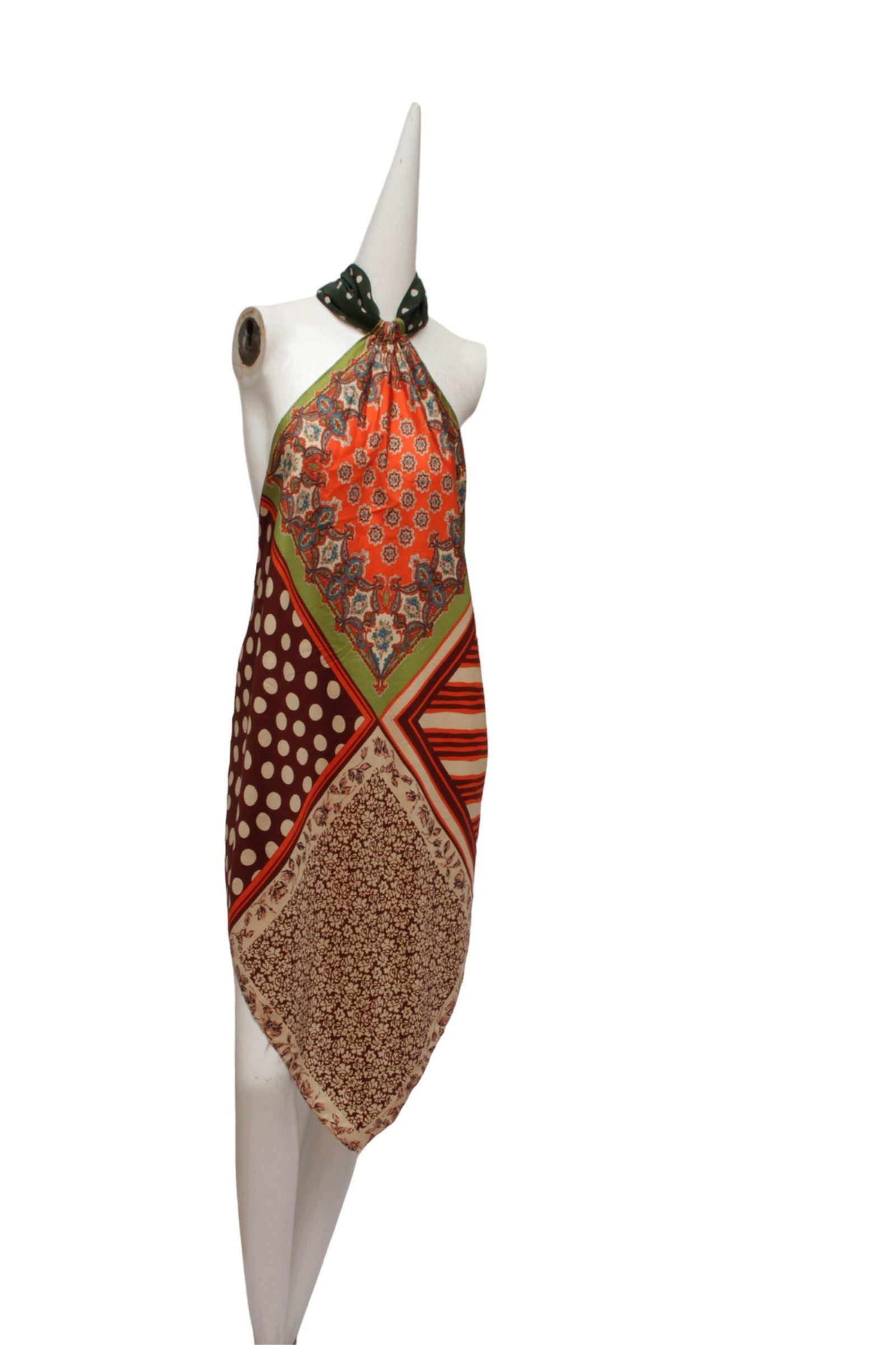 JEAN PAUL GAULTIER, Classique, Patchwork silk pants and silk scarf-like triangular top Pants Size US (1 of 12)