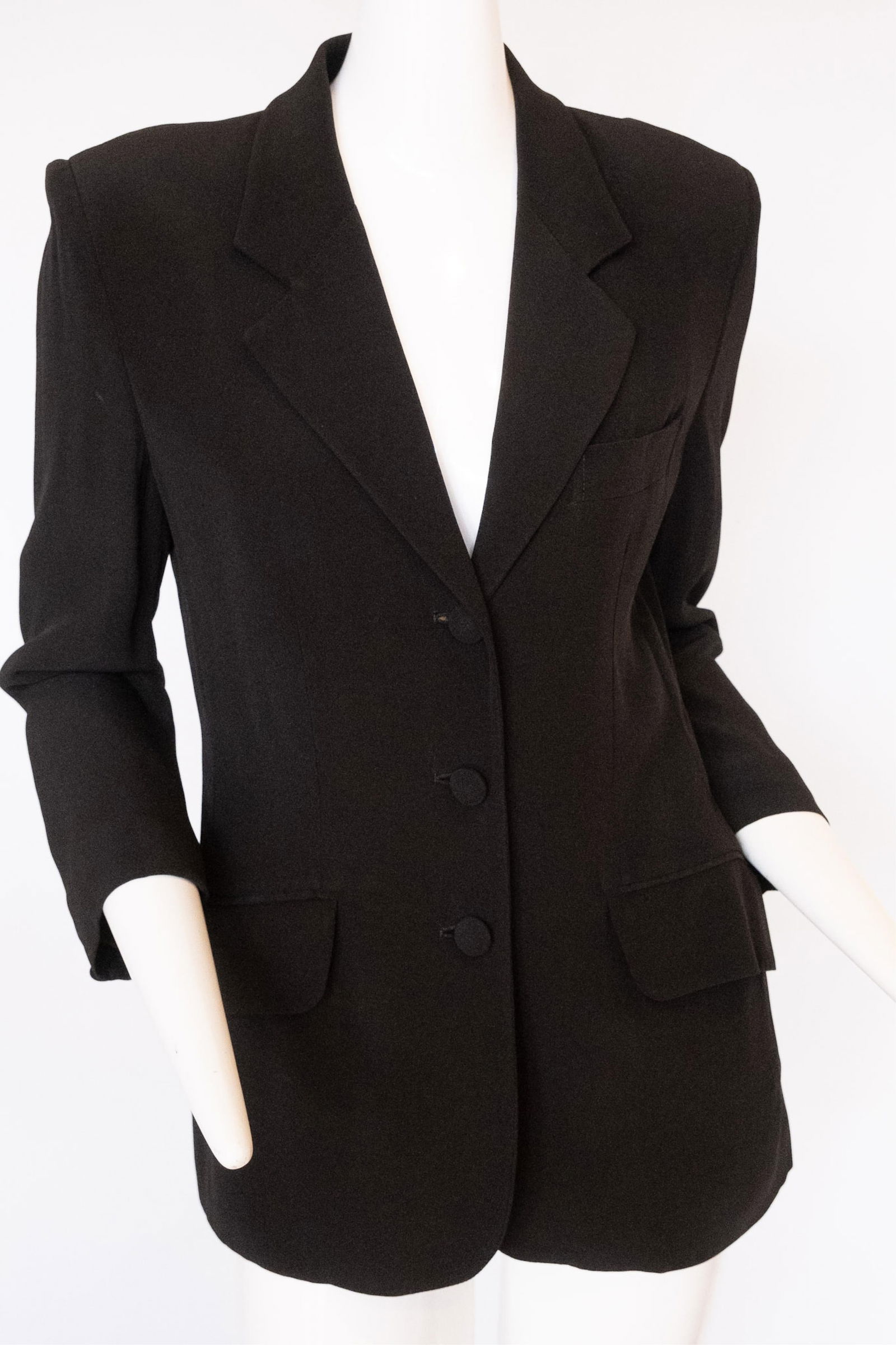 CHEAP AND CHIC BY MOSCHINO Designer Made in Italy Black Blazer w/ Black & White Lined Interior (1 of 10)