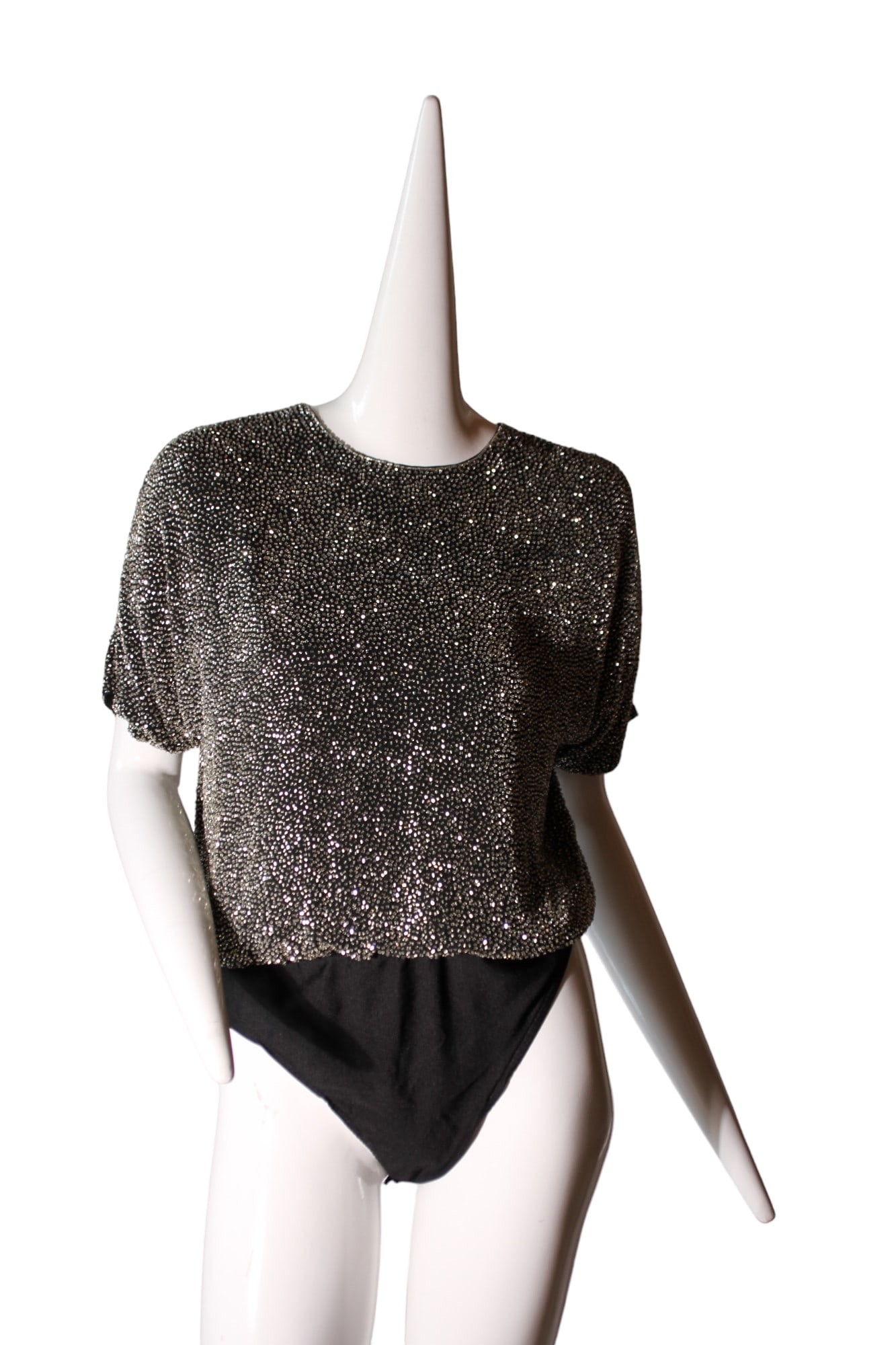 OLEG CASSINI Designer Vintage Beaded Bodysuit (1 of 4)