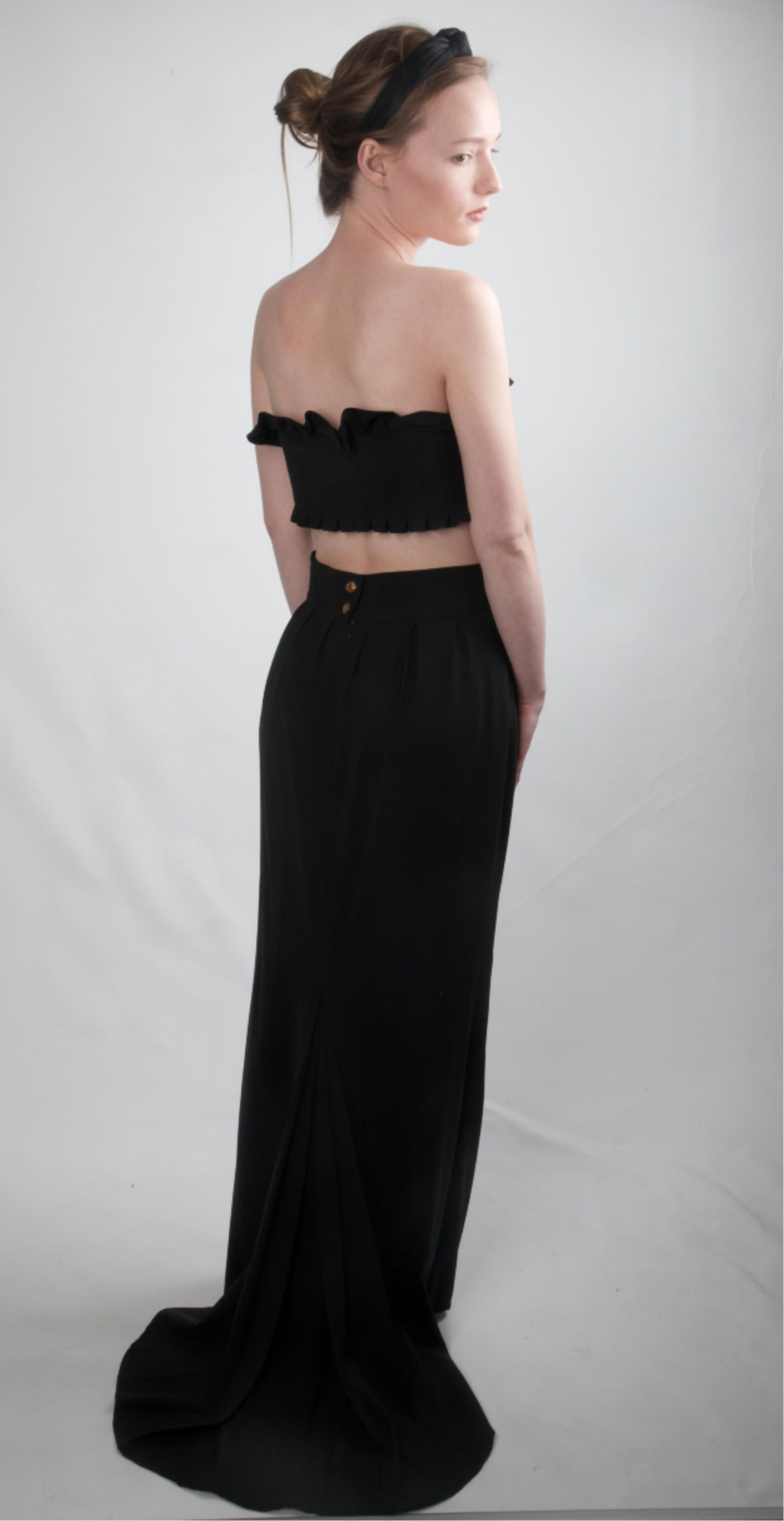 FENDI, Couture Designer Vintage two-piece ensemble with bandeau top with vintage Fendi buttons and (1 of 2)