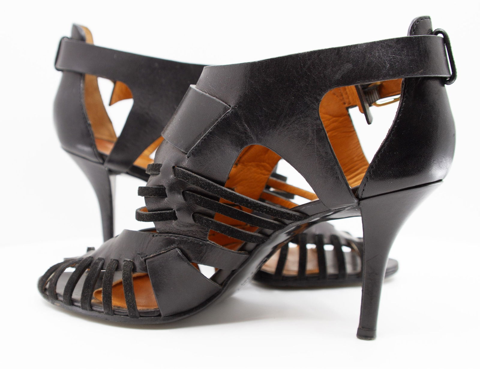 GIVENCHY Leather Ankle Gladiator Style Heels EU 38 / US 7.5 / Heel 2.5" (1 of 10)