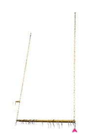 Gold tone hanging rod with chains, easy assembly (7)