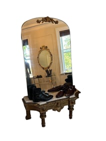 Edgeless mirror with floral relief (base not included)
