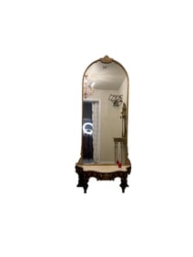 Mirror with gold tone frame (base not included)