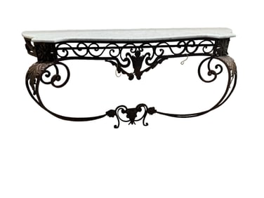 Wall marble top metal relief