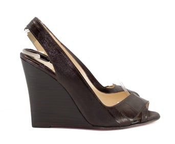 CHRISTIAN LOUBOUTIN Vintage Couture Black Wedges size EU 36 1/2 US 6.