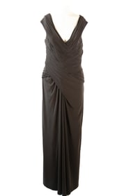 TADASHI, Vintage Black Flattering Evening Dress Hugging All the Right Places