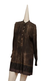 COAST WEBER AHAUS 100% Silk Long sleeve Button Down Midi Dress or Long Top