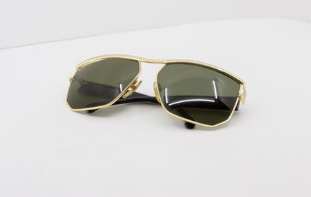 TED LAPIDUS Paris Couture Gold Geometric Frame Aviator Vintage Glamour Unisex Sunglasses for Men or