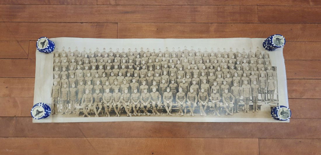 Antique Yard Long Photo of WW1 Solders Dough Boys Original Tube (1 of 17)