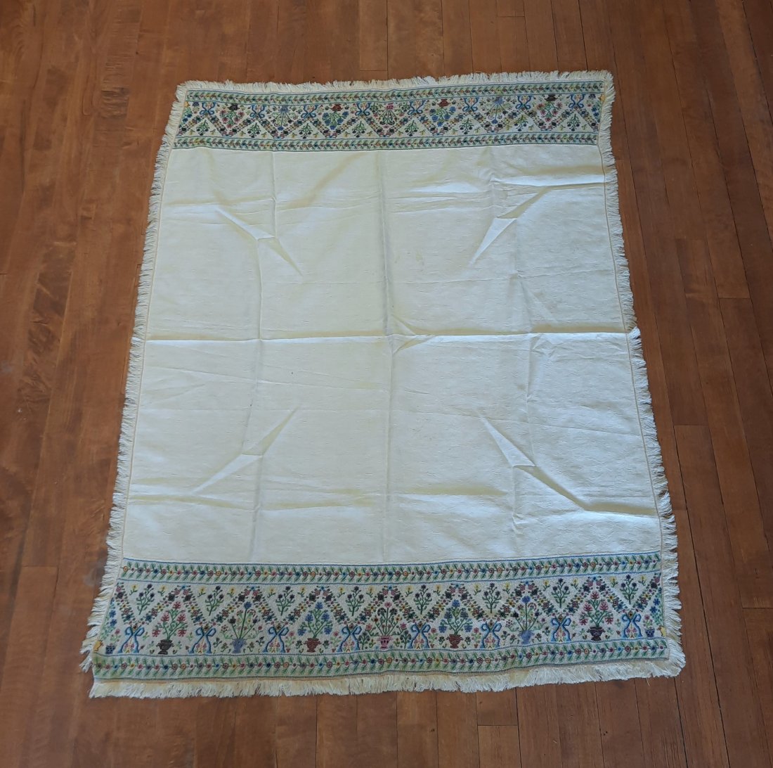 19th Century Beaded Embroidered  Fancy Panel  Coverlet (1 of 20)