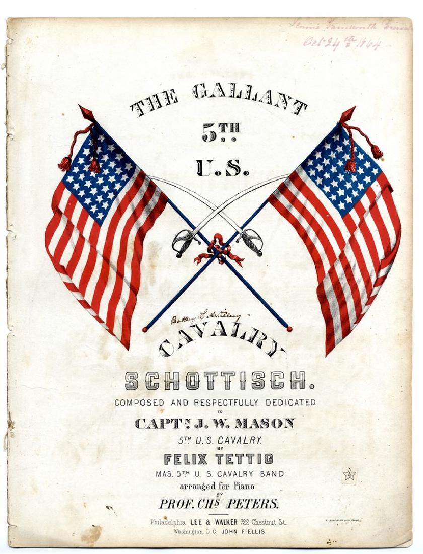 Colorful 5th U.S. Cavalry Patriotic Sheet Music (1 of 1)