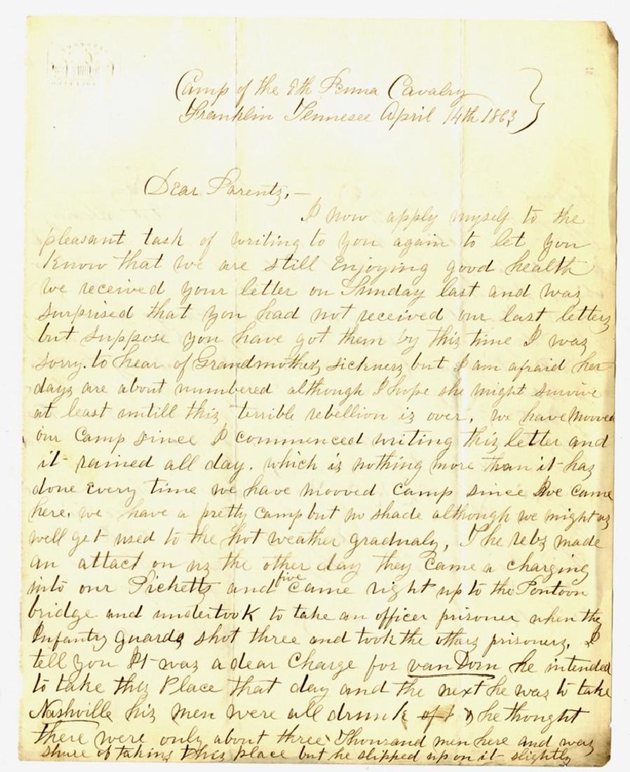 Confederate General Earl Van Dorn Charges Into The 9th (1 of 1)