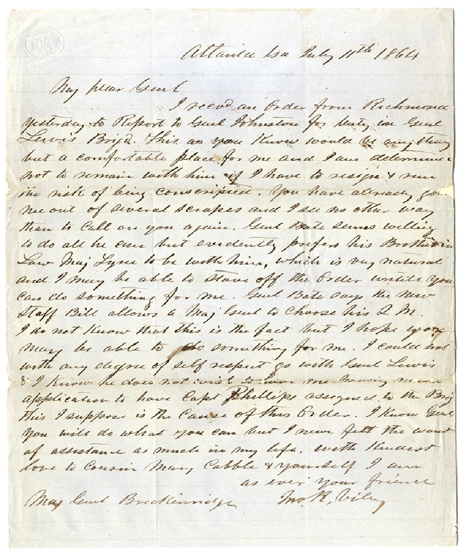 Major Viley Seeks General Breckinridge's Help In (1 of 1)