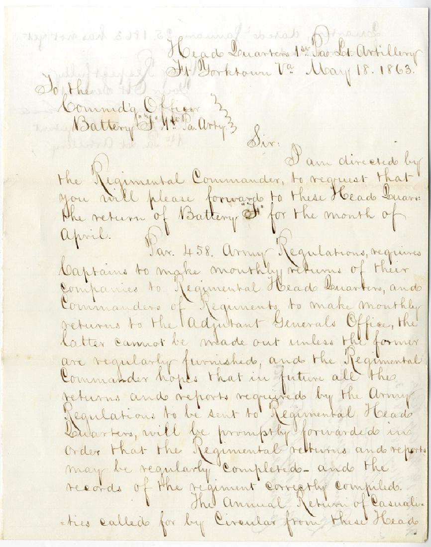 1st PA. Light Artillery at Yorktown, VA. (1 of 1)