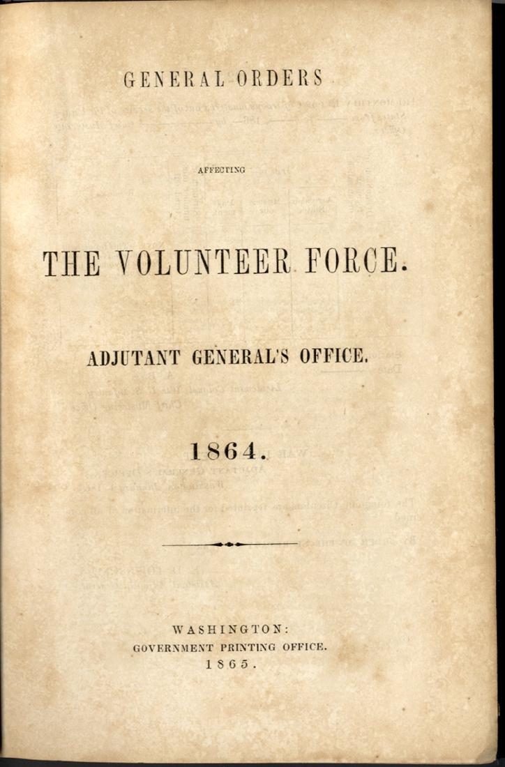 Bound Volume of 1864 General Orders (1 of 1)