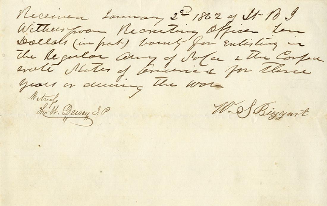 CSA Enlistment Bounty Receipt for South Carolina (1 of 1)